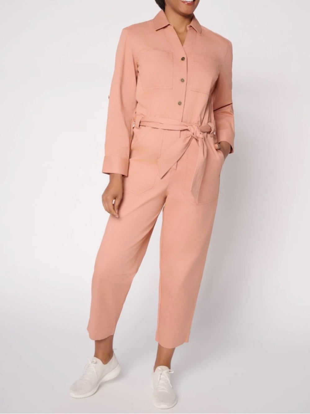 Martha Stewart Signature Regular Utility Jumpsuit Self Tie Waist Size XS New